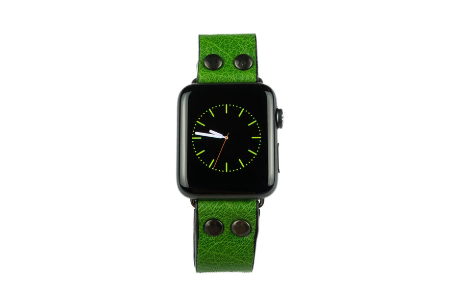 Per Apple Watch cinturino pelle verde acido